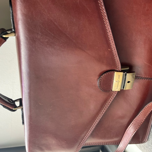 Gianni Conti - Mahogany Vintage Vera Pelle Real Leather Briefcase - Picture 3 of 9